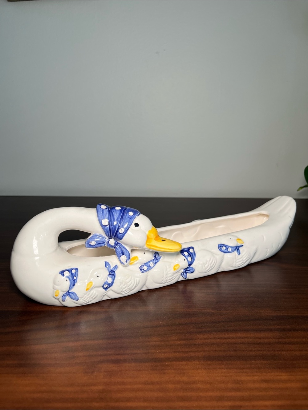 Vintage Mother Goose Cracker Bowl | Planter Ceramic Tray, Country kitchen 80’s